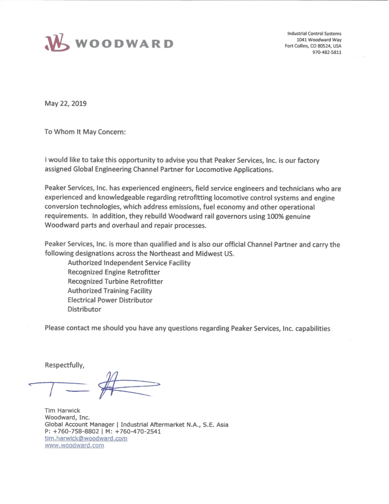 An image of a Peaker certification document.